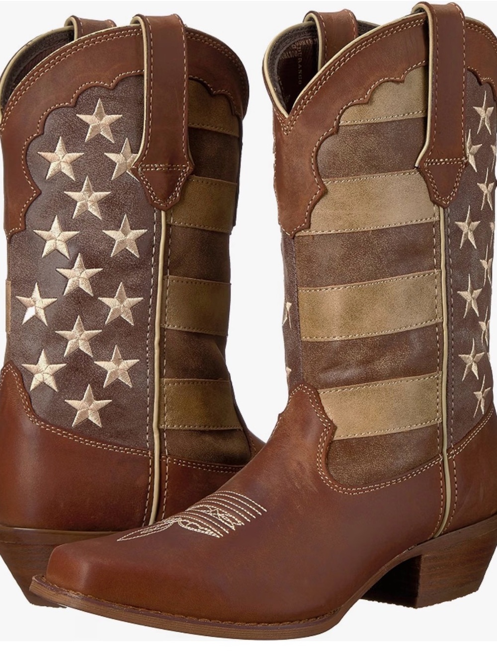 Durango Brown Flag-Pattern Western Cowboy Boots for Women